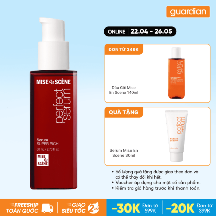 Dầu Dưỡng Tóc Chăm Sóc Tóc Hư Tổn Nặng Mise En Scène Perfect Serum