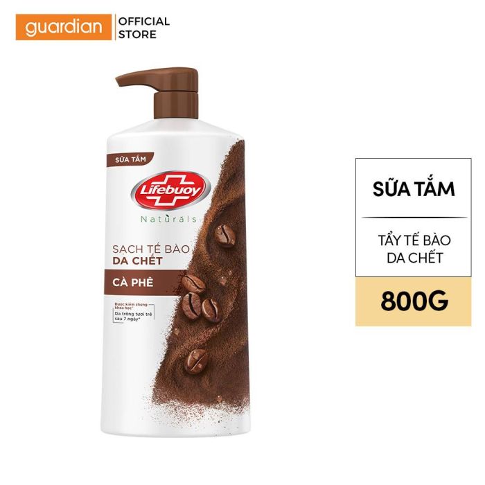 Sữa Tắm Làm Sạch Da Chết Lifebuoy Cà Phê 800g