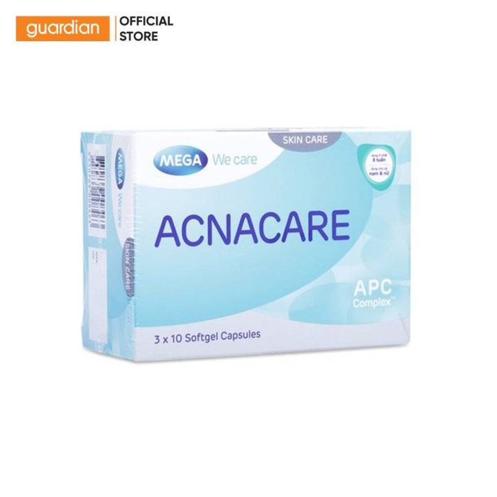 Viên Uống Hỗ Trợ Giảm Mụn, Làm Đẹp Da Mega Wecare Acnacare Skin Care 30 Viên