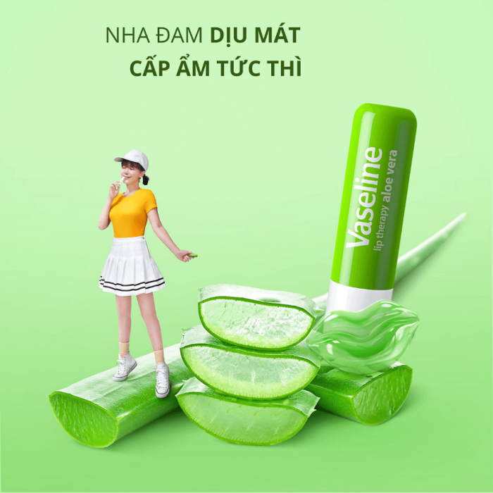 Son Dưỡng Môi Vaseline Lip Therapy Aloe Vera Lô Hội 4,8g