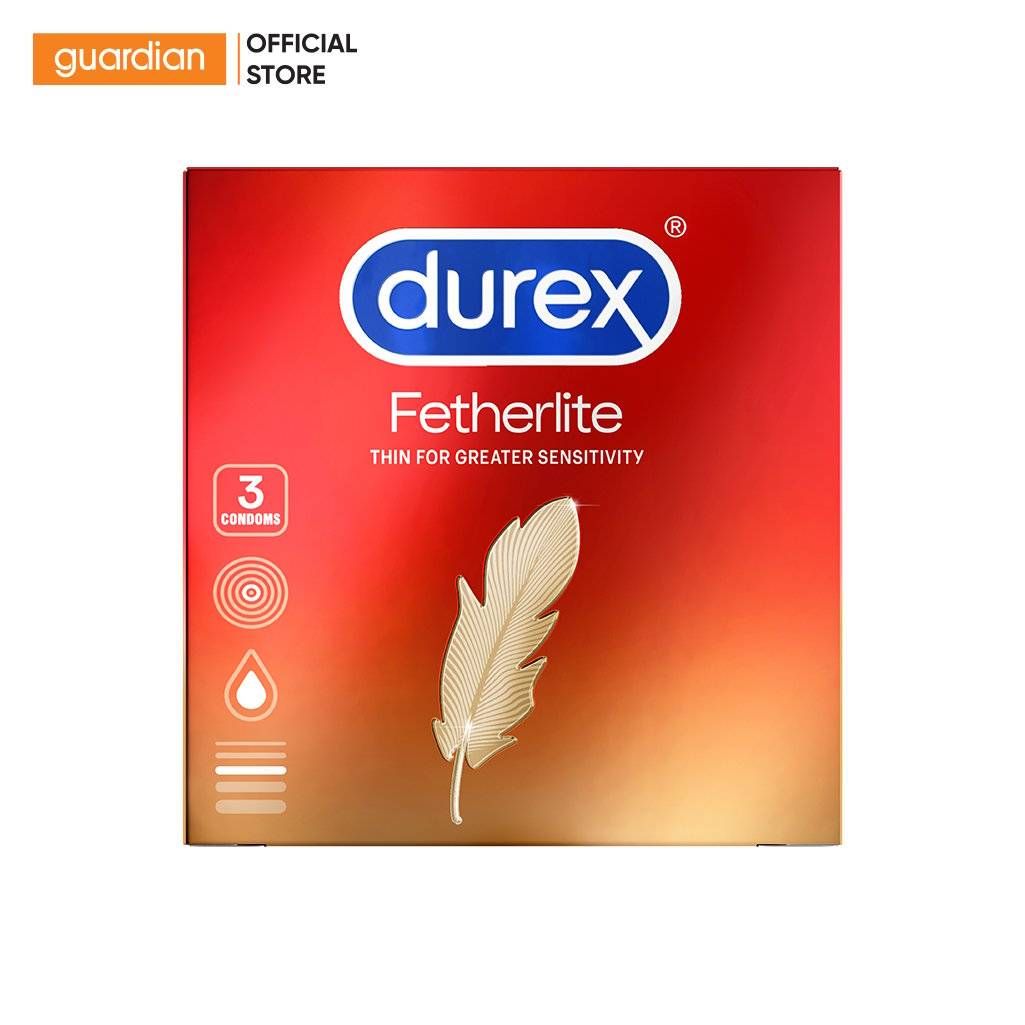 Bao Cao Su Ôm Khít, Tăng Cường Cảm Xúc Durex Fetherlite Hộp 3 Cái