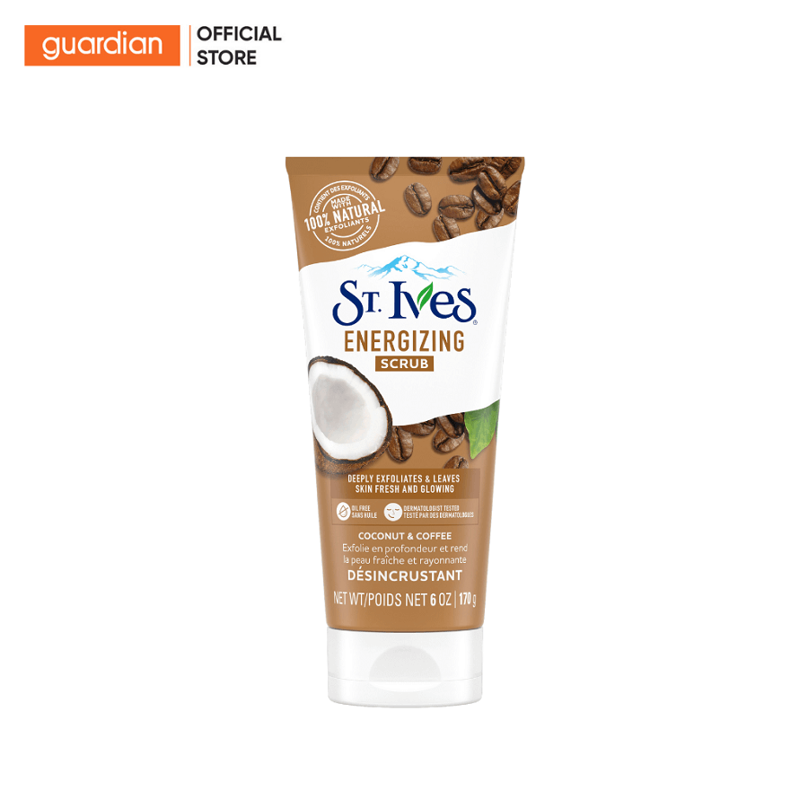 Sữa Rửa Mặt Tẩy Tế Bào Chết St.Ives Energizing Scrub Coconut & Coffee Dừa & Cà Phê 170Gr