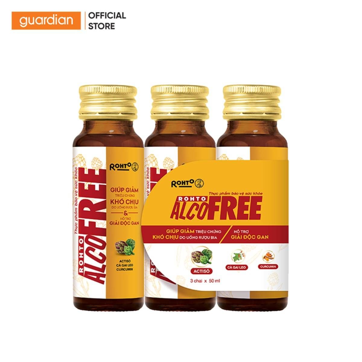 Nước Uống Giải Rượu Hỗ Trợ Thải Độc Gan Alcofree 50ml x 3 Chai