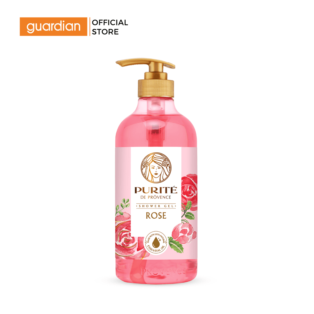 Sữa Tắm Thiên Nhiên PURITÉ Hương Hoa Hông Lưu Hương 24 Giờ 850ml
