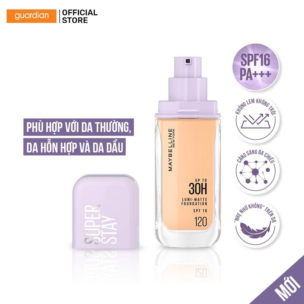 Kem Nền Lâu Trôi Maybelline Super Stay Up To 30H Lumi-Matte Foundation 35ml .#120