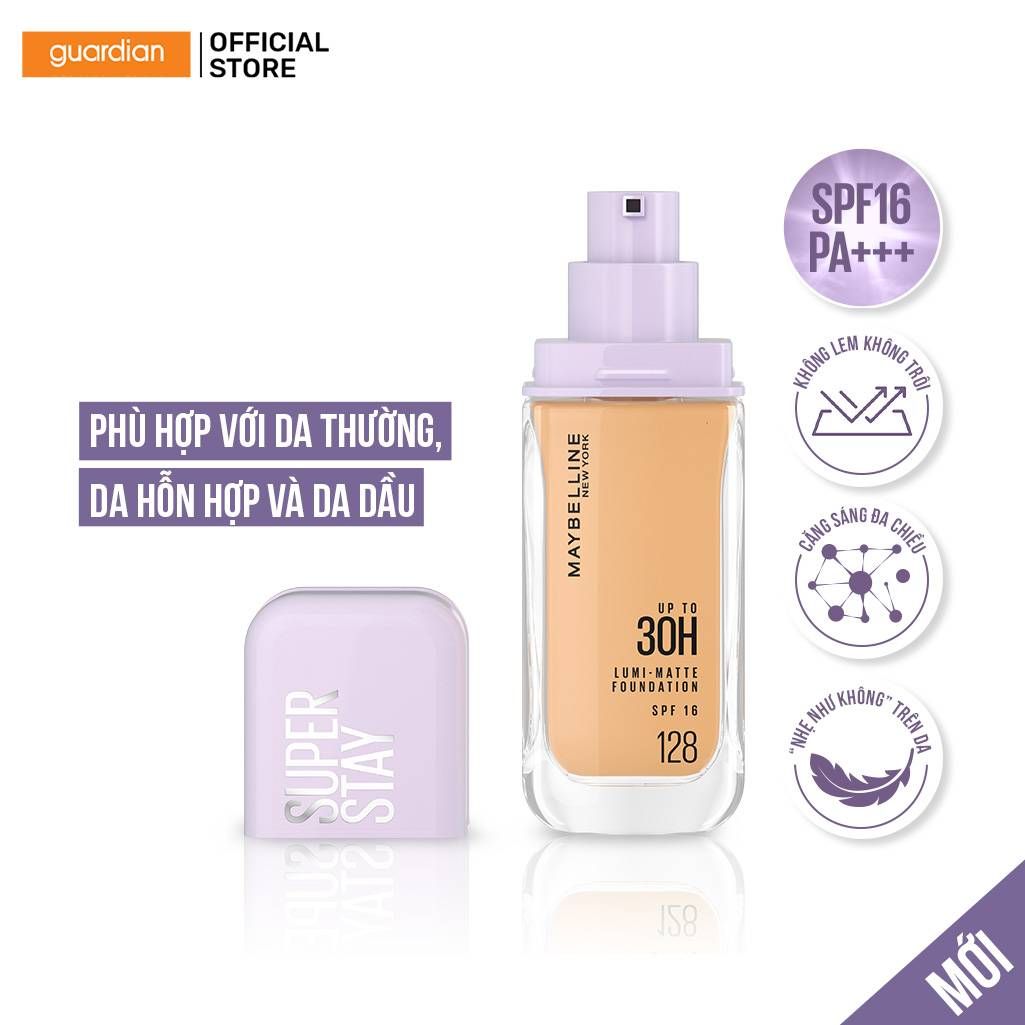 Kem Nền Lâu Trôi Maybelline Super Stay Up To 30H Lumi-Matte Foundation 35ml .#128