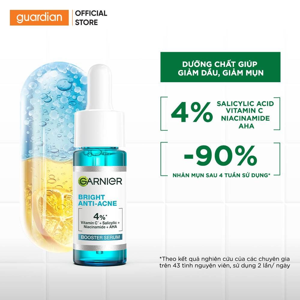 Dưỡng Chất Giảm Mụn Garnier Bright Anti-Acne Booster Serum 15ml