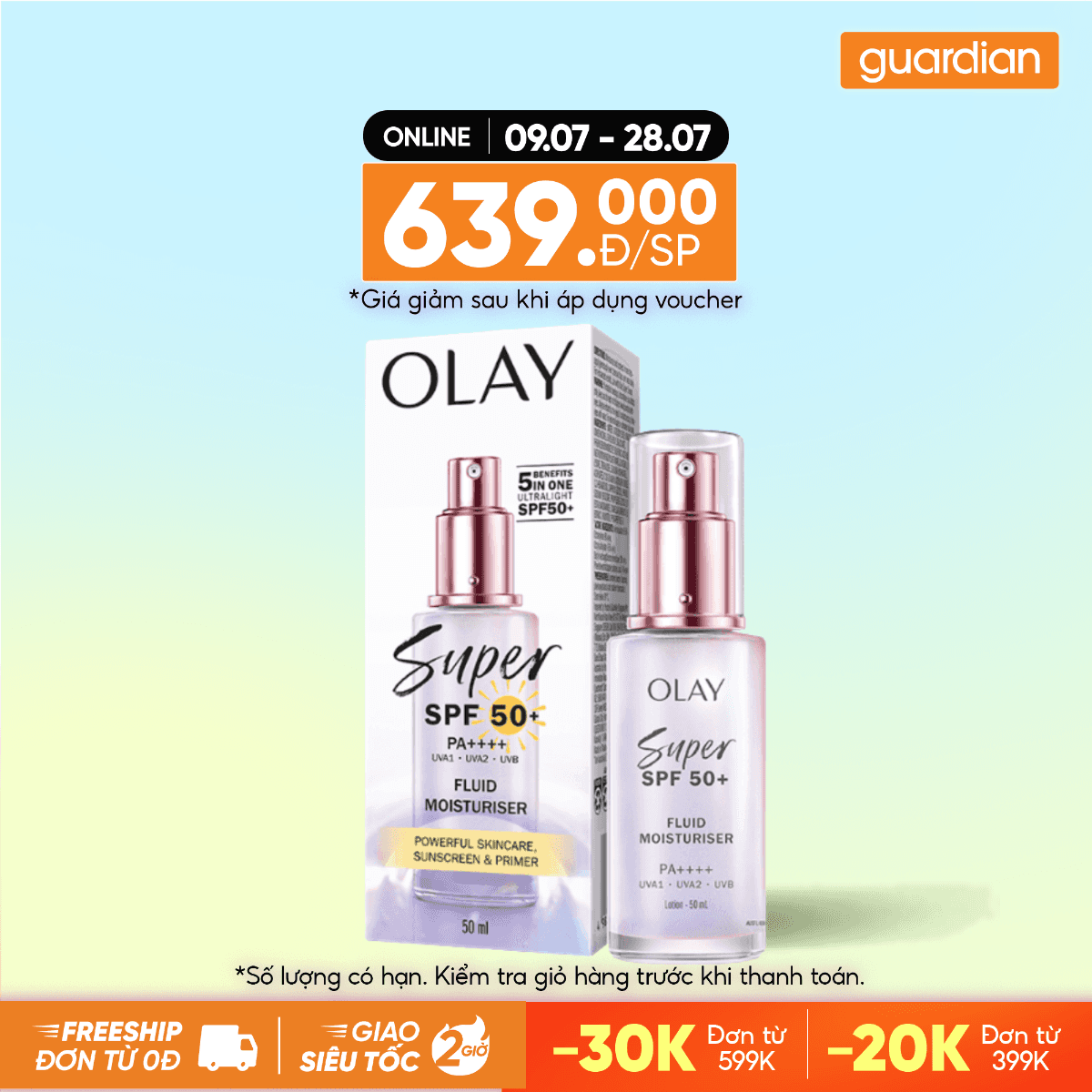 OLAY KEM DUONG CHONG LAO HOA CHONG NANG SPF50+