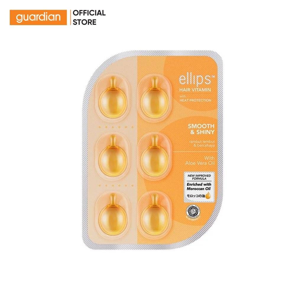 Serum Dưỡng Tóc Mềm Mượt & Óng Ả Ellips Hair Vitamin Smooth & Shiny With Aloe Vera Oil 6 Viên