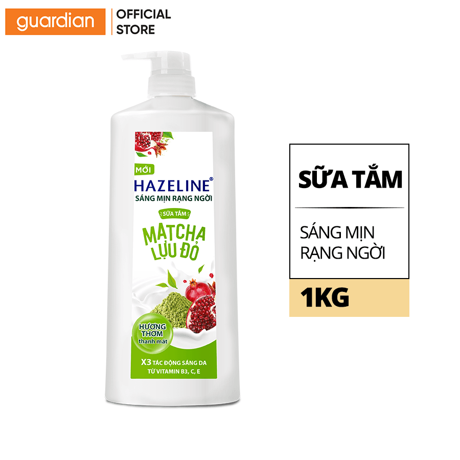 Sữa Tắm Hazeline Dưỡng Thể Giúp Làm Sáng & Mịn Da Từ Thiên Nhiên Matcha Lựu Đỏ 1Kg