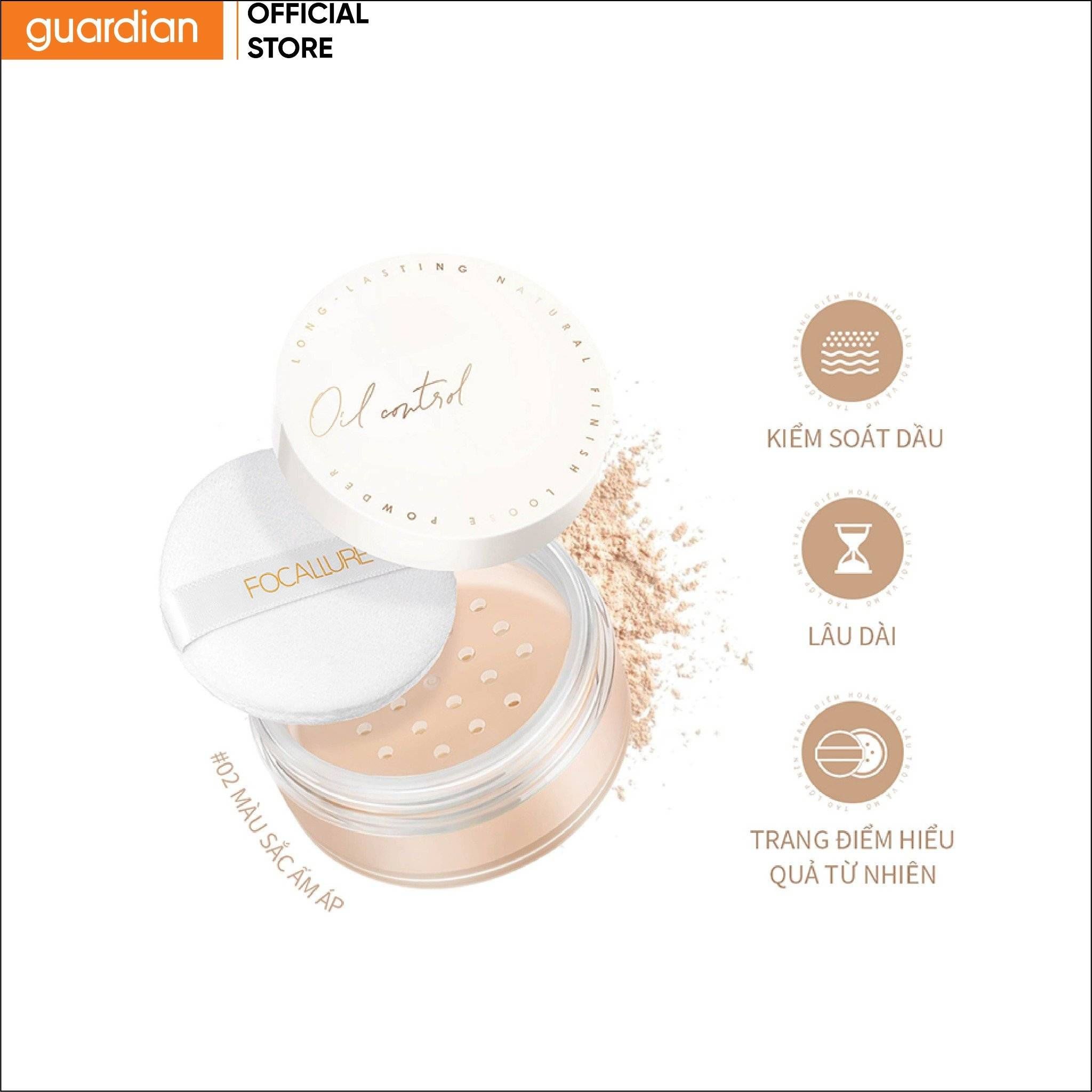 Phấn Phủ Dạng Bột Kiềm Dầu Focallure FA201 #01 Không Màu 12gr