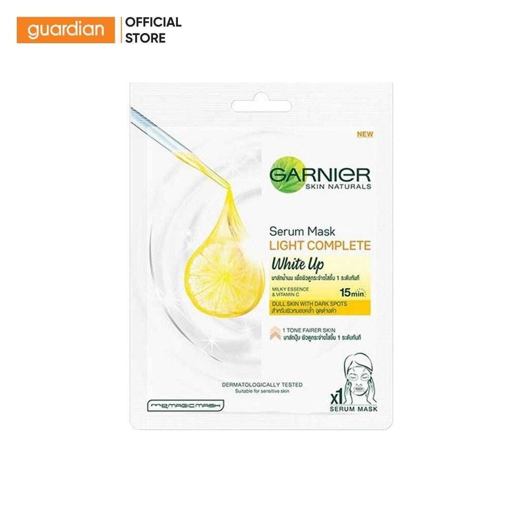 Mặt Nạ Garnier Serum Mask Light Complete White Up Tinh Chất Sữa & Vitamin C Sáng Da 28g