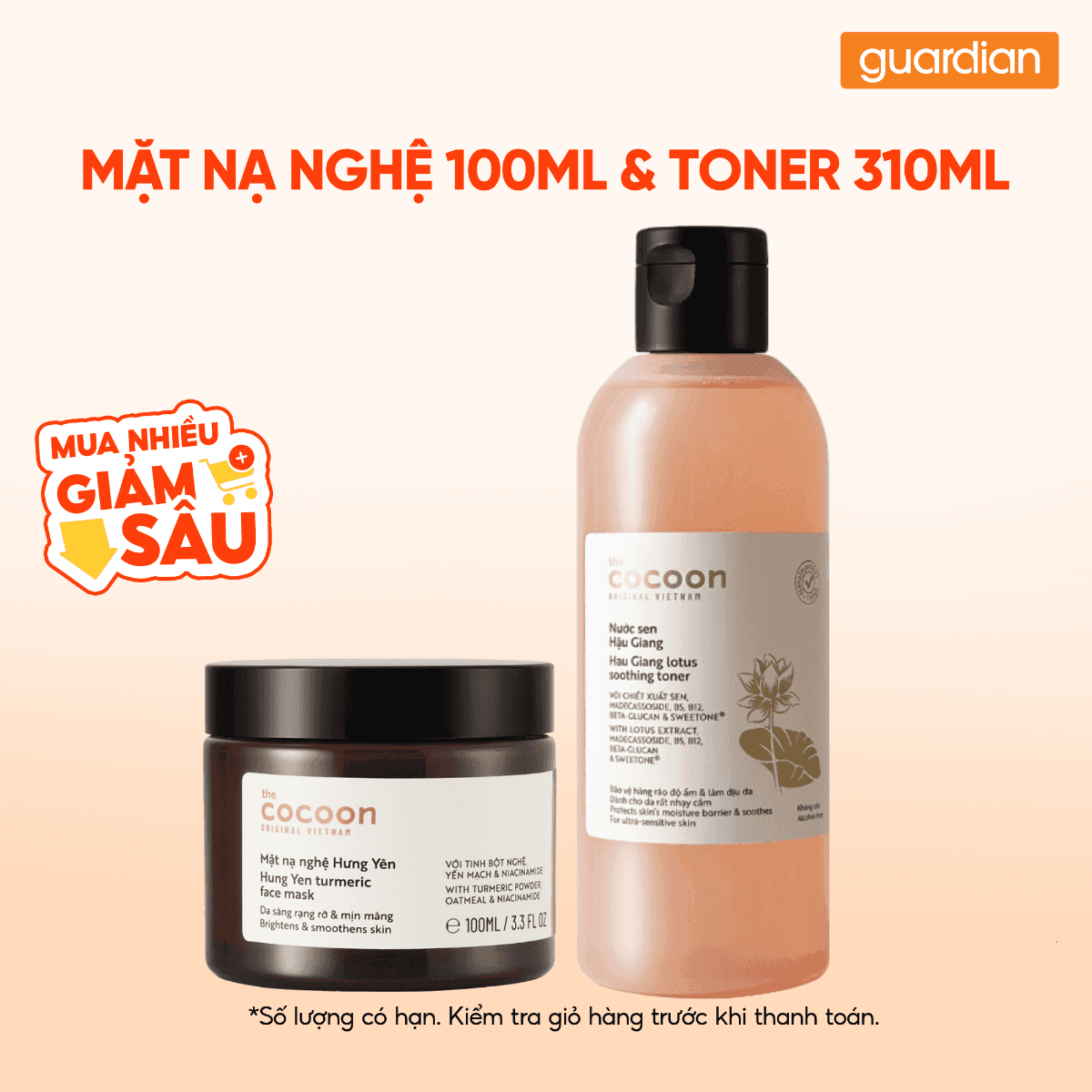 Combo 1 COCOON MAT NA NGHE HUNG YEN 100ML & 1 COCOON NUOC SEN HAU GIANG 310ML