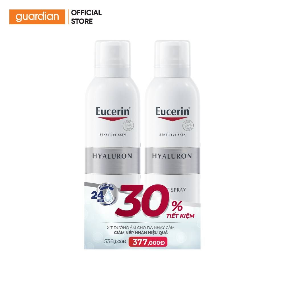 Combo Xịt Dưỡng Ẩm Eucerin Sensitive Skin Hyaluron Mist Spray 150Mlx2