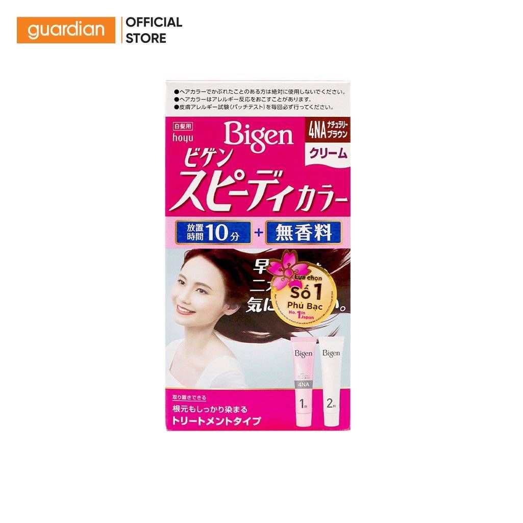 Thuốc Nhuộm Tóc Phủ Bạc Bigen Speedy Color Cream 4Na Medium Warm Brown Màu Nâu 80Gr