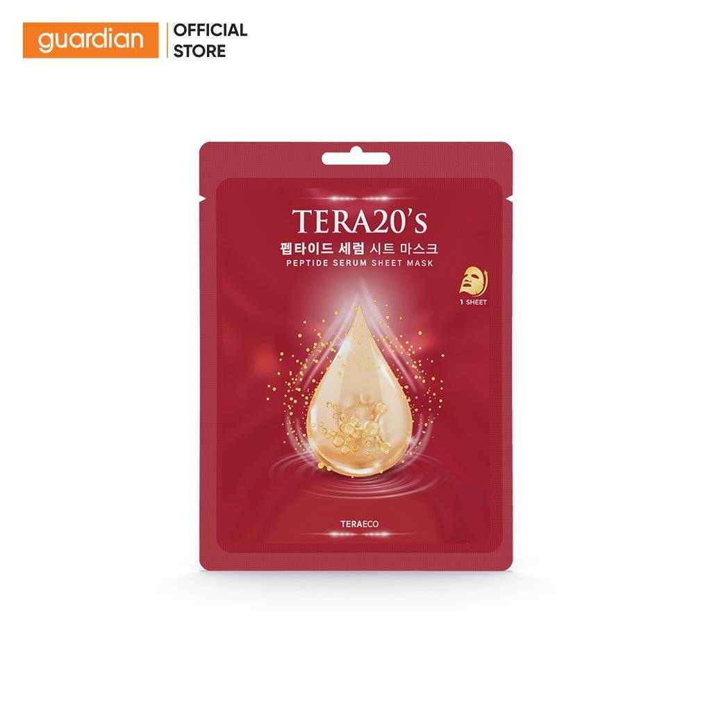 Mặt Nạ Tinh Chất Peptide Hỗ Trợ Cấp Ẩm Và Giảm Nhăn Tera20’S Peptide Serum Sheet Mask 28Ml