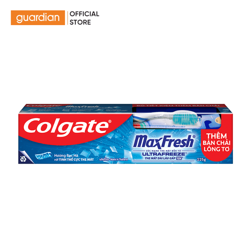 Kem Đánh Răng Colgate Maxfresh Bạc Hà 225Gr Tặng Kèm Bàn Chải Đánh Răn