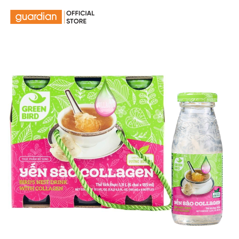 Nước Uống Bổ Dưỡng Yến Sào Green Bird Collagen 6 Chai x 185Ml