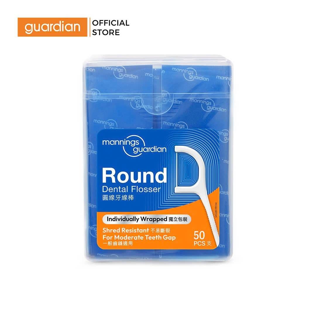Tăm chỉ nha khoa sợi tròn dạng gói 50 cây Mannings Guardian Round Thread Dental Flosser