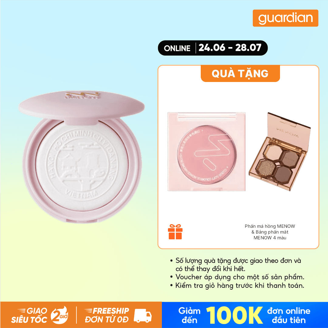 MENOW PHẤN PHỦ THUỶ TINH VIỆT SẮC TINH HOA VN01 KHÔNG MÀU 7G