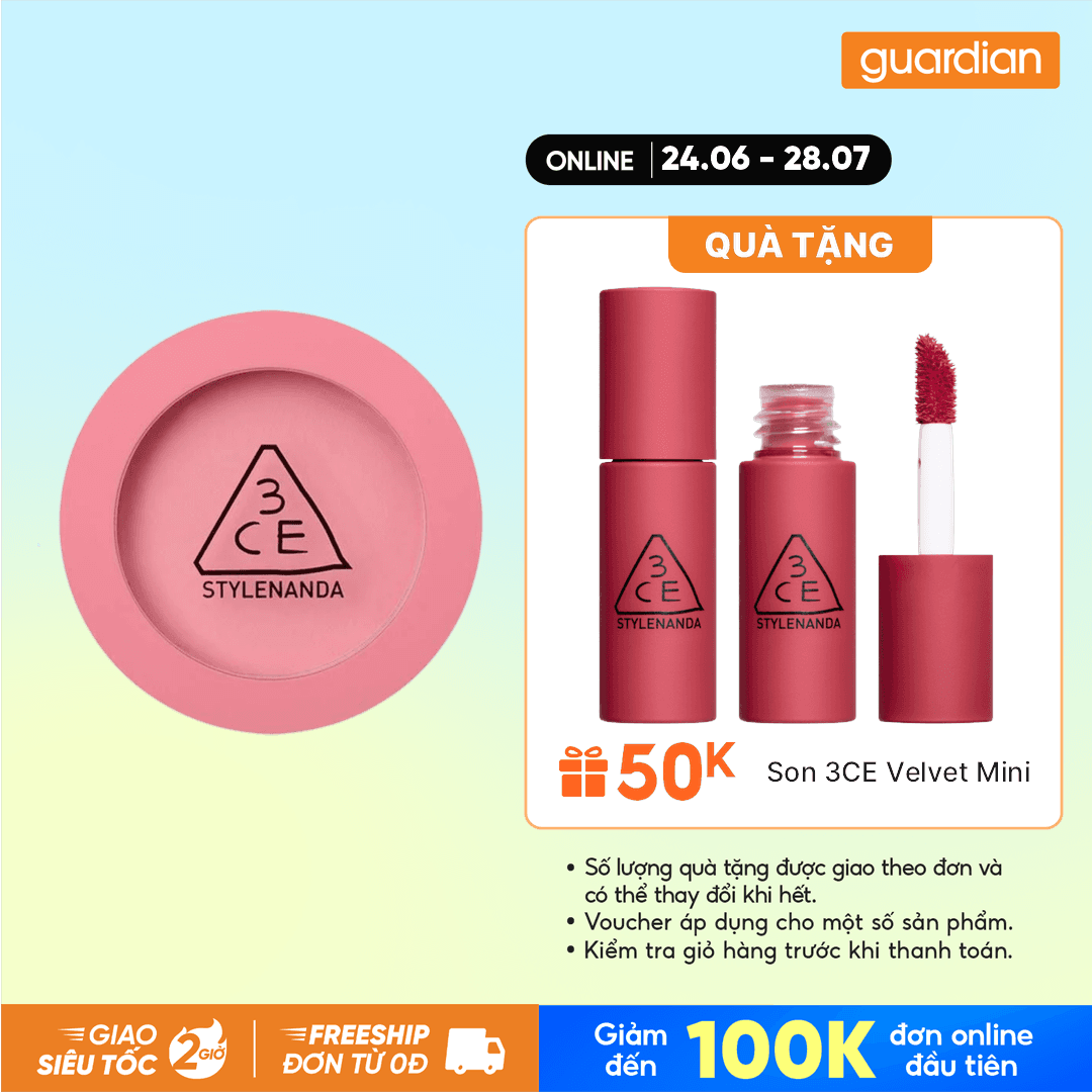 Phấn Má Hồng 3CE Face Blush 5.5g .# Delectable
