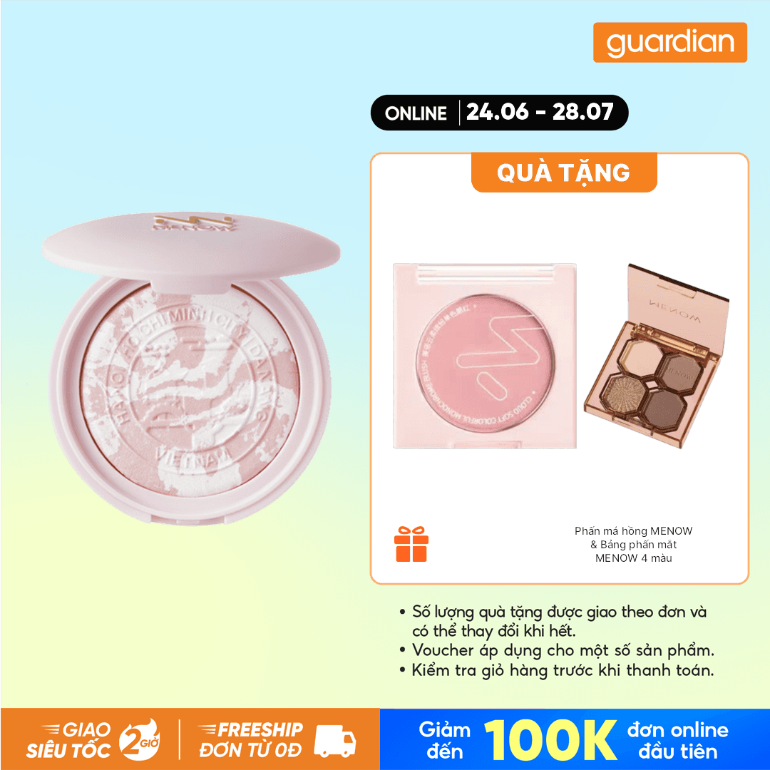 MENOW PHẤN PHỦ THUỶ TINH VIỆT SẮC TINH HOA VN03 TRẮNG HỒNG 7G