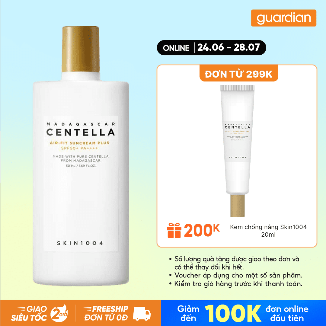 Kem Chống Nắng Skin1004 Madagascar Centella Air-Fit SunCream Plus SPF50+ PA++++ 50ml