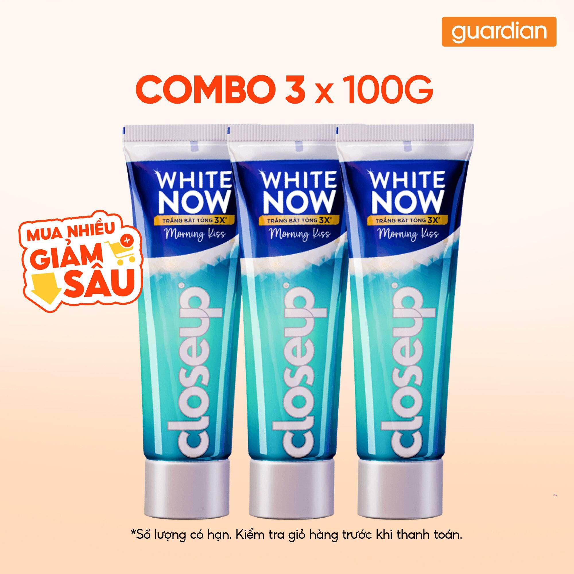 Combo 3 CLOSEUP KDR WN MORNING KISS 100G