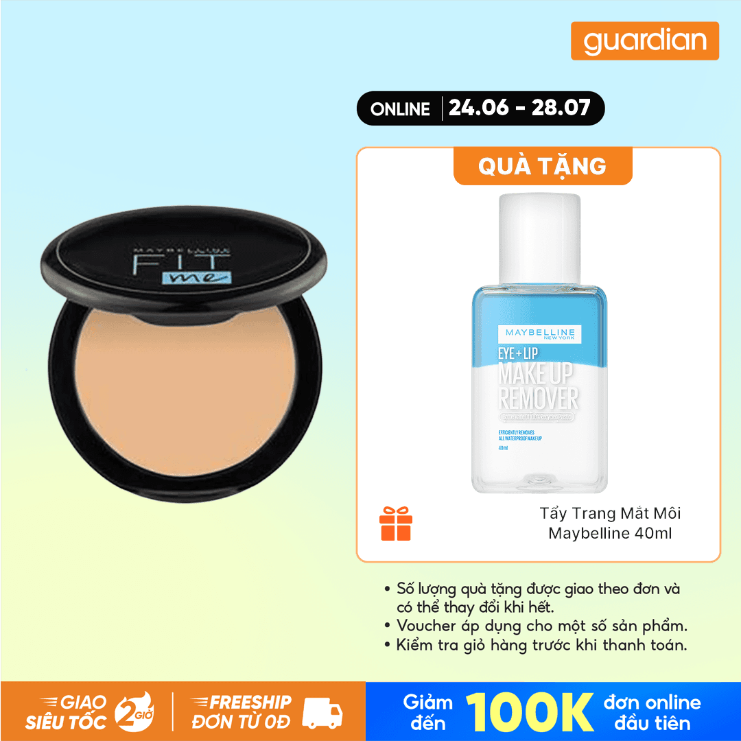 Phấn Nền Kiềm Dầu Chống Nắng 12H Maybelline Fit Me Matte+Poreless Oil Control Powder #128 Warm Nude Spf 28 Pa+++ 6G