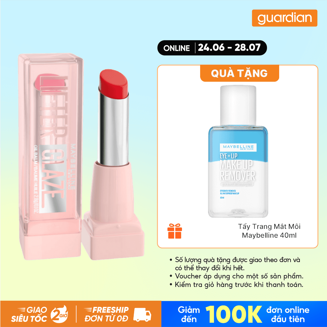 Son Dưỡng Có Màu Maybelline Lifter Glaze Oil Balm 2.8G.#005 Peach Quench
