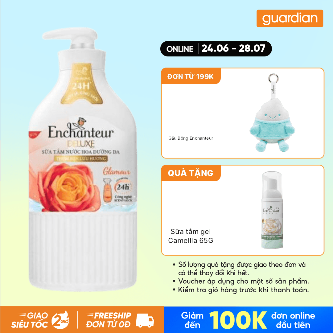 Sữa Tắm Hương Nước Hoa Pháp Enchanteur Deluxe Glamour 650g