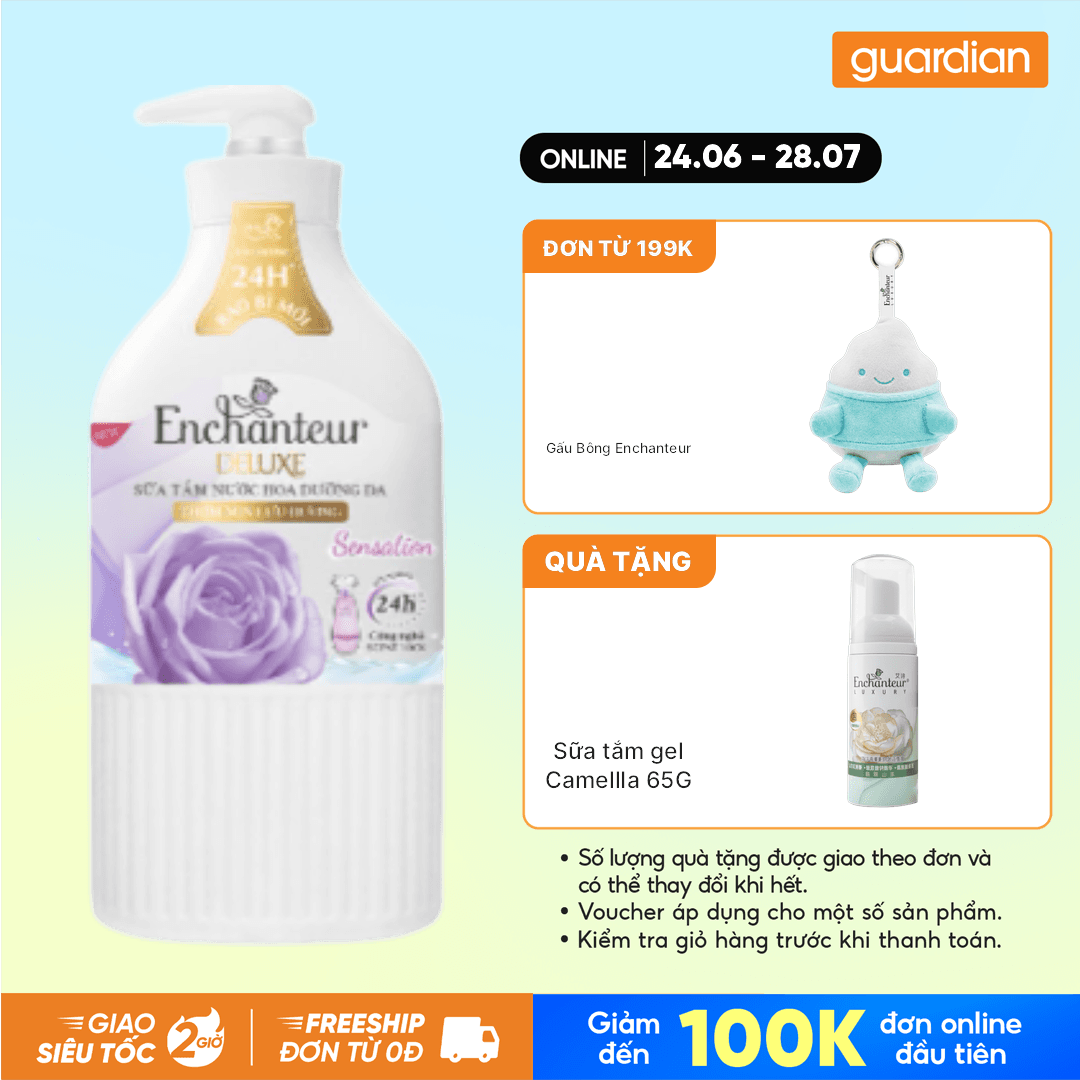 Sữa Tắm Dưỡng Da Enchanteur Deluxe Sensation Perfumed Shower Gel Hương Nước Hoa Pháp 650G