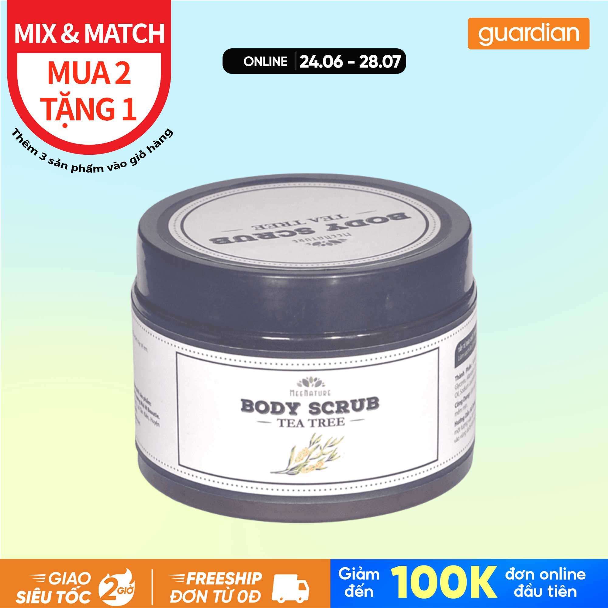 Tẩy Tế Bào Chết Toàn Thân Mee Nature Tea Tree 500Gr