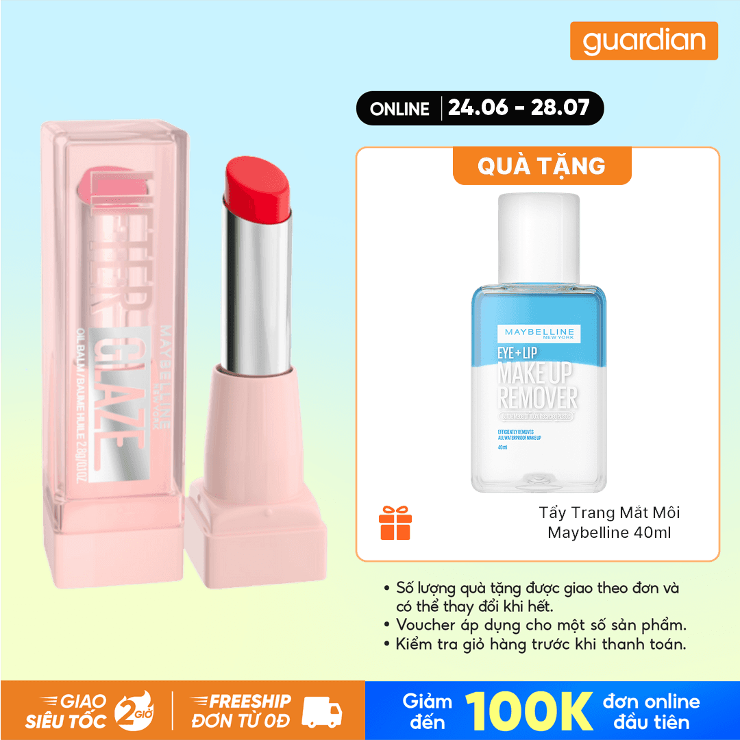Son Dưỡng Có Màu Maybelline Lifter Glaze Oil Balm 2.8G.#004 Cherry Swirl