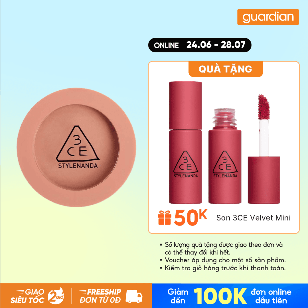 Phấn Má Hồng 3CE Face Blush 5.5g .#Rose Beige