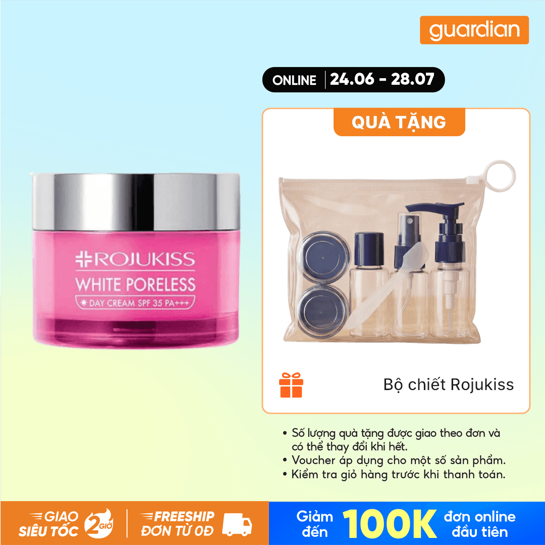 Rojukiss Kem Dưỡng Trắng Da Ban Ngày White Poreless Day Cream 45Ml