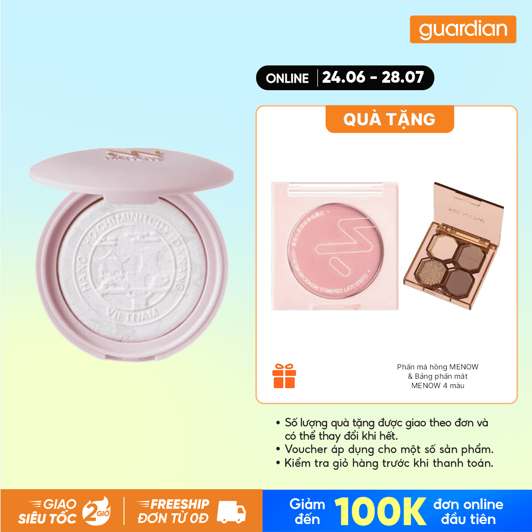 MENOW PHẤN PHỦ THUỶ TINH VIỆT SẮC TINH HOA VN02 TÍM 7G