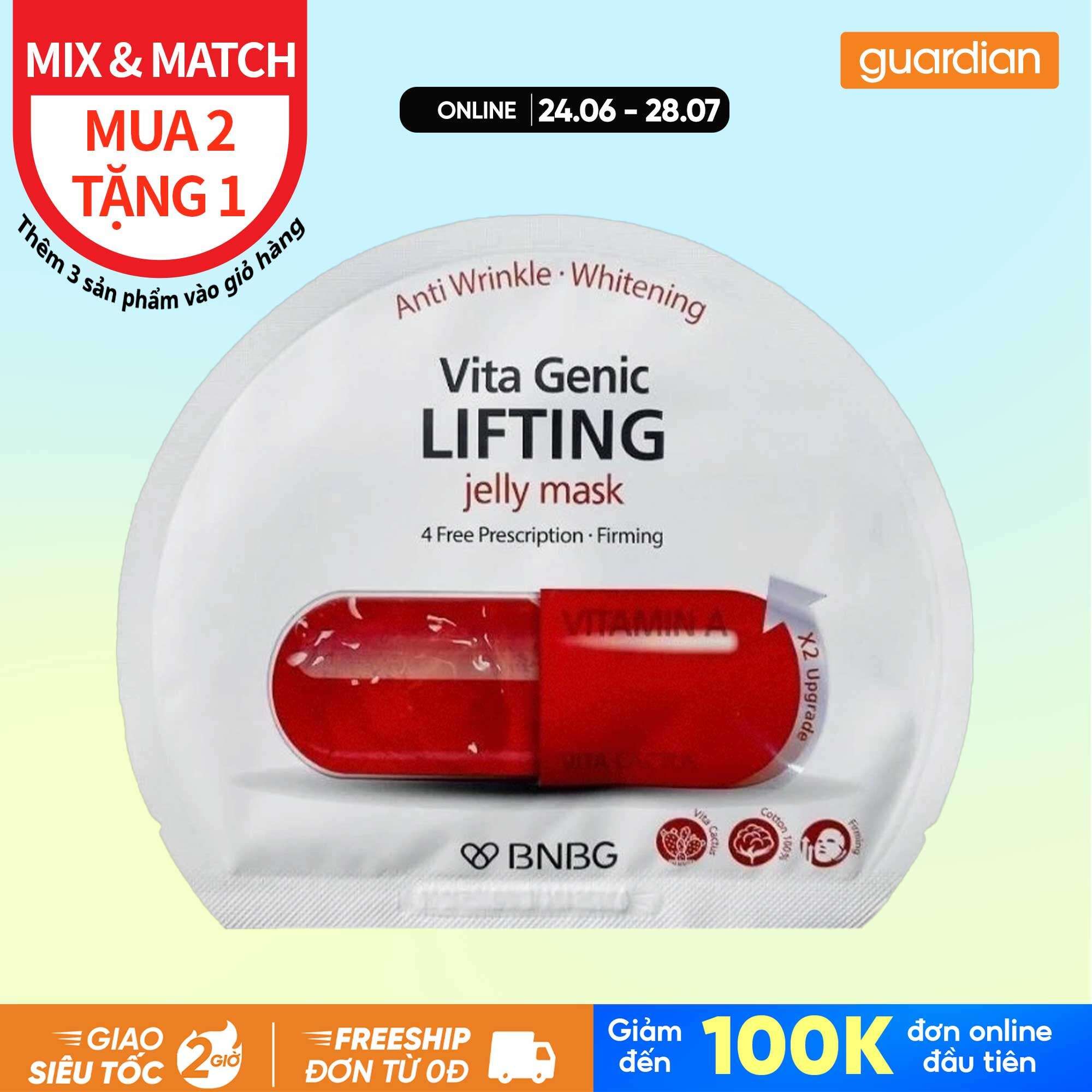 Mặt Nạ Săn Chắc Vitamin A BNBG Vita Lifting Jelly Mask 30ml