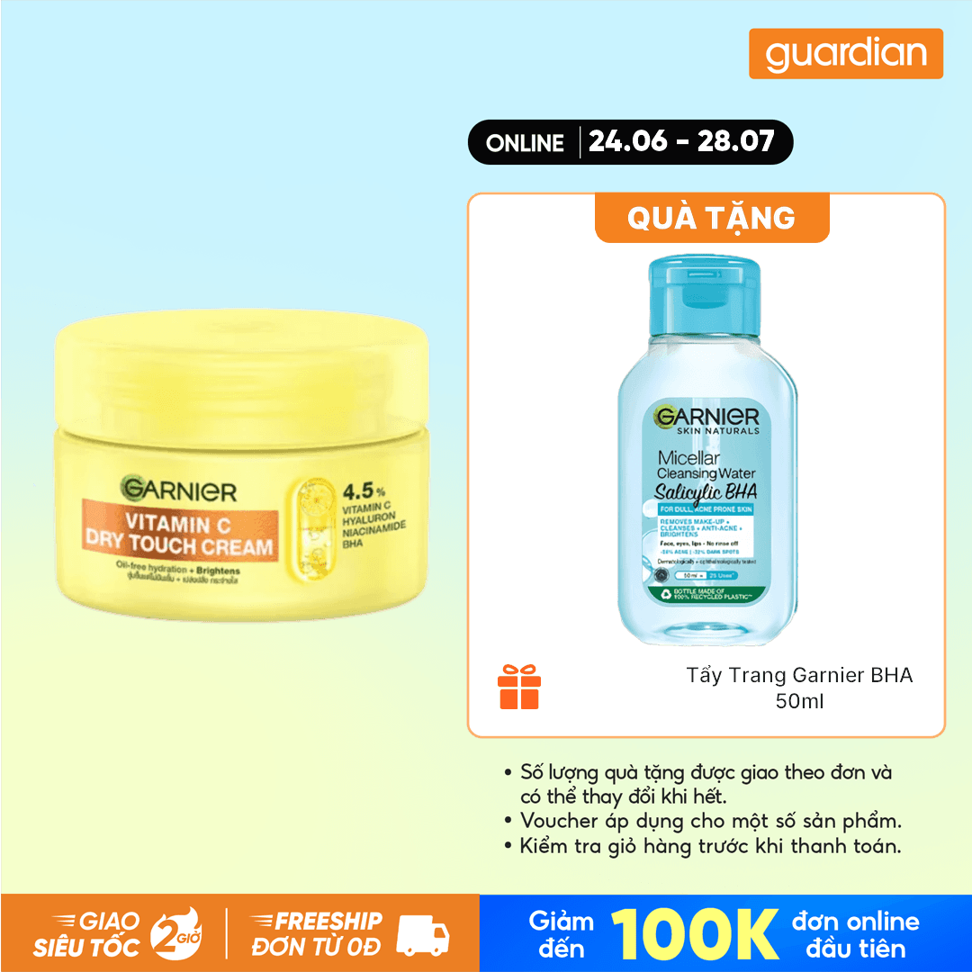 Kem Dưỡng Ẩm Garnier Vitamin C Dry Touch Cream 30ml