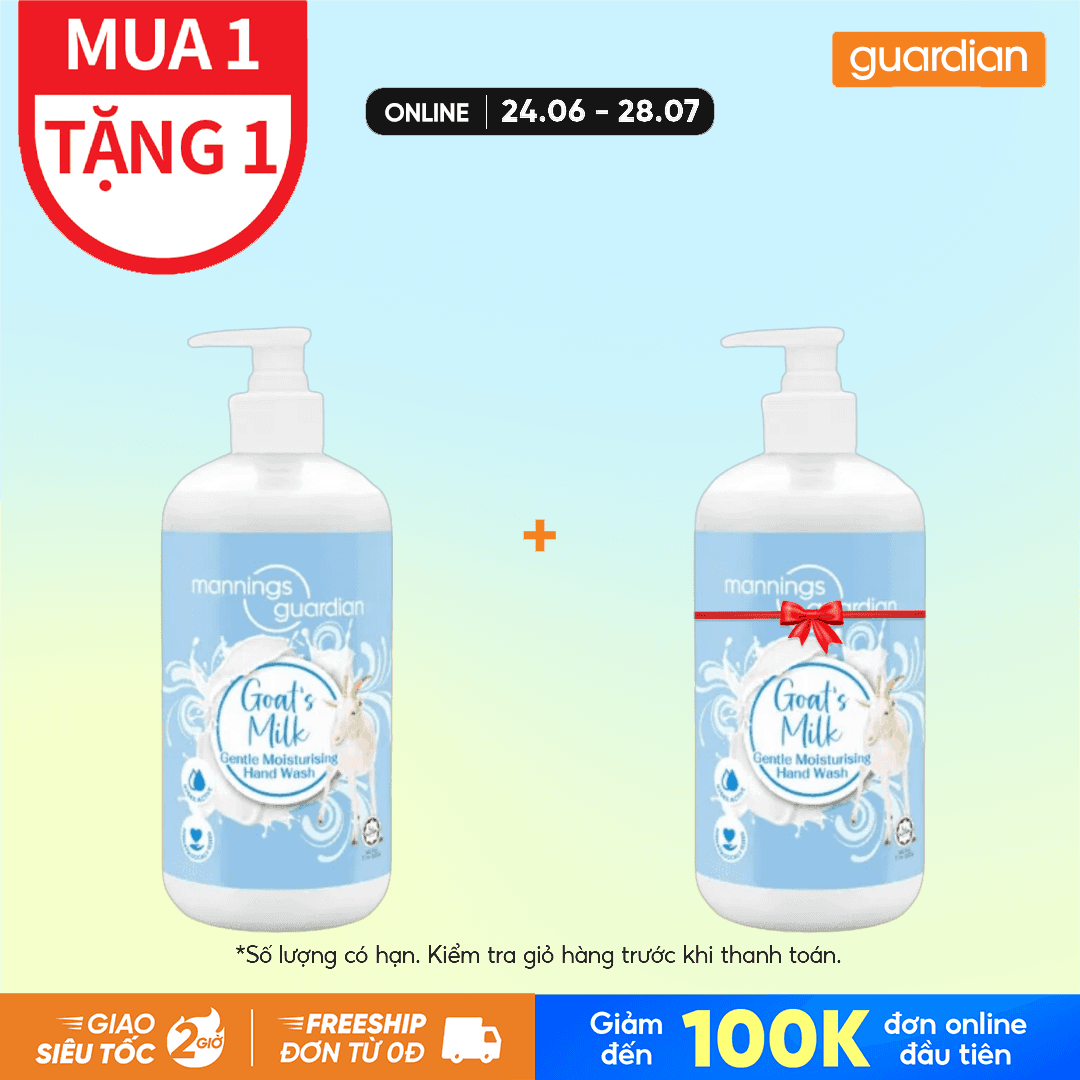 Nước rửa tay sữa dê dưỡng ẩm dịu nhẹ Mannings Guardian 500ML