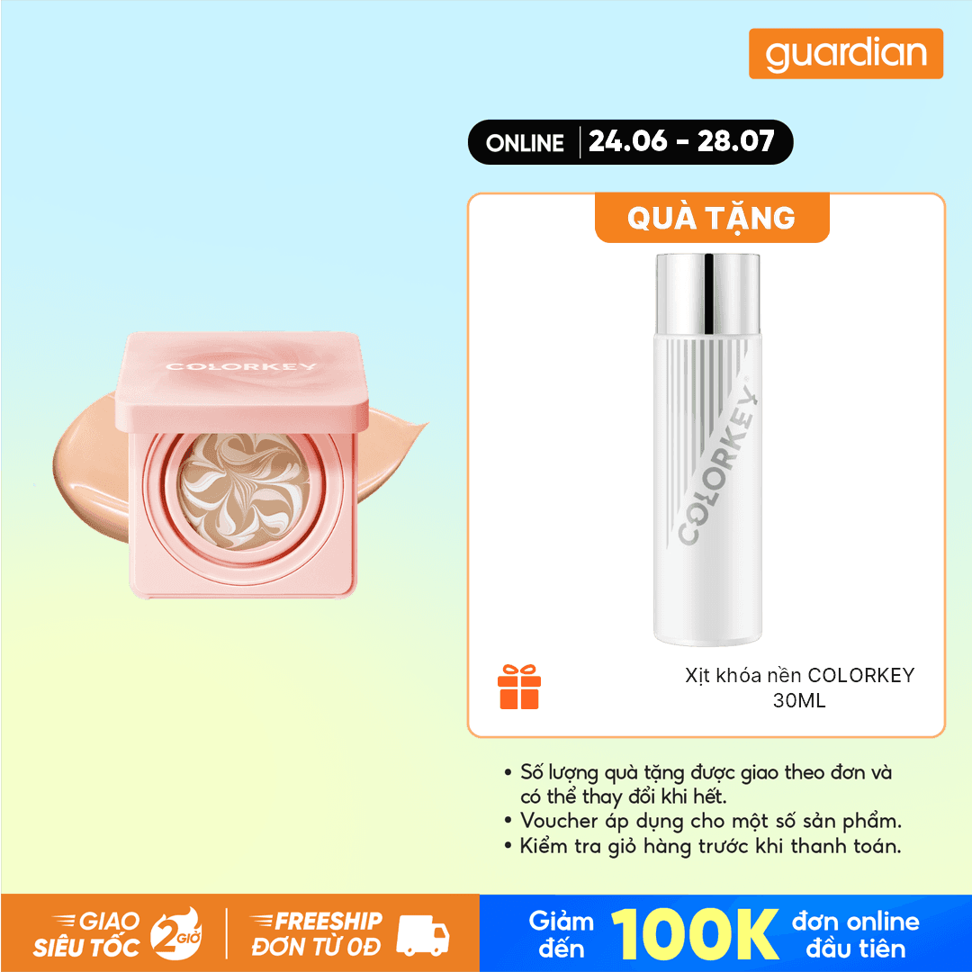Phấn Tươi Che Phủ Mịn Mượt Colorkey Watery Foundation Essence Balm 02 9g