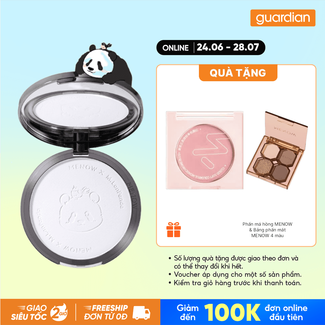 MENOW PHẤN PHỦ DẠNG NÉN MENGLAN PANDA - P05 TÍM 21G