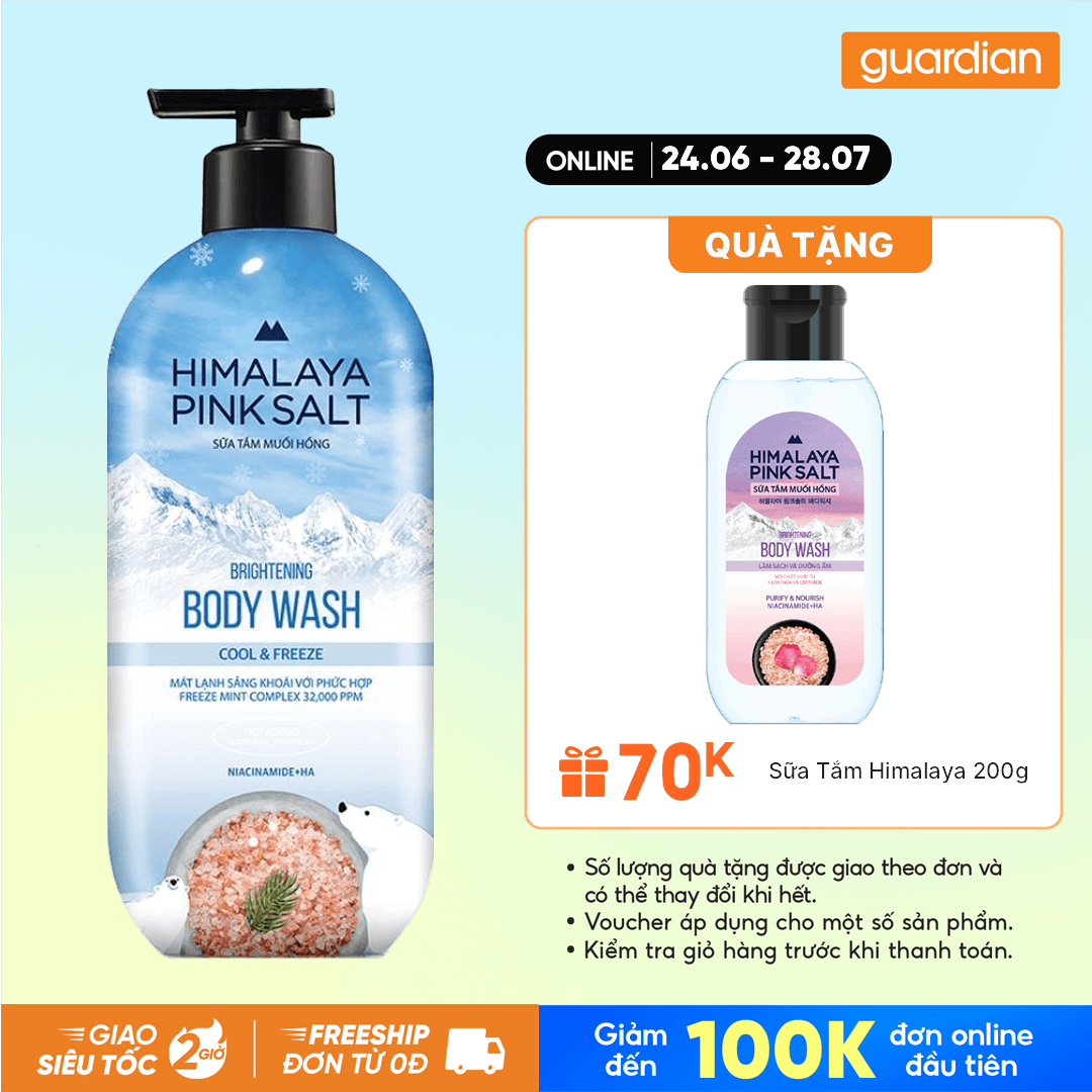Sữa Tắm Muối Hồng Mát Lạnh Thư Giãn Himalaya Pink Salt Body Wash Cool & Freeze 500gr