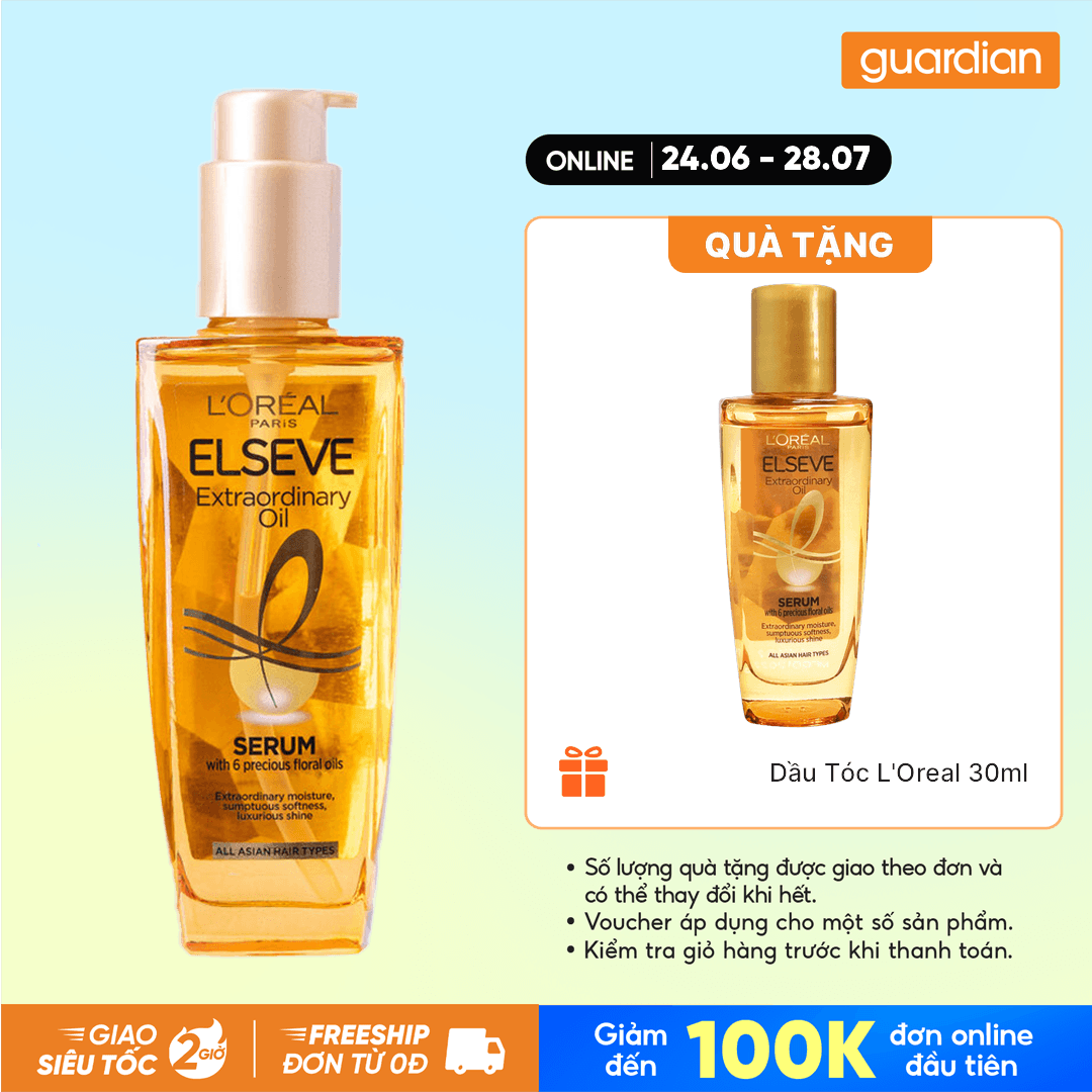 Dầu Dưỡng Tóc L'Oréal Paris Elseve Extraordinary Oil Từ Tinh Dầu Hoa Tự Nhiên 100ml