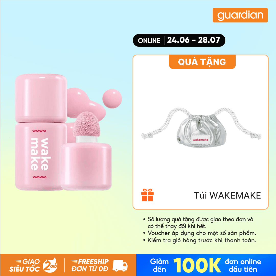 Wakemake Phấn Má Shaking Blur Cheek 02 Plush