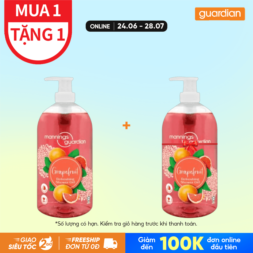 Sữa Tắm Dạng Gel Hương Bưởi Mannings Guardian Grapefruit Refreshing Shower Gel 1l