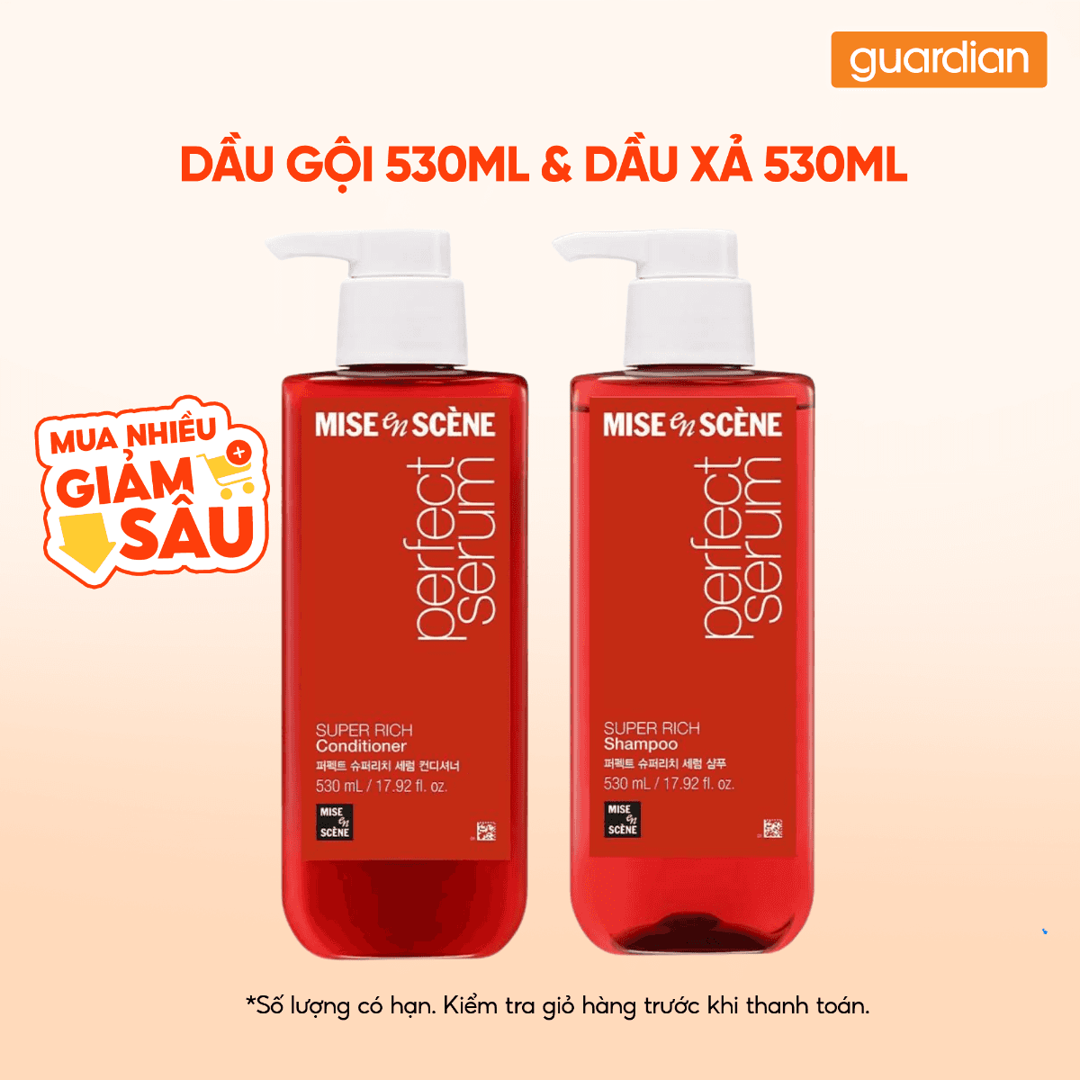 Combo 1 MES DG PERFECT SERUM SUPER RICH 530ML & 1 MES DX PERFECT SERUM SUPER RICH 530ML