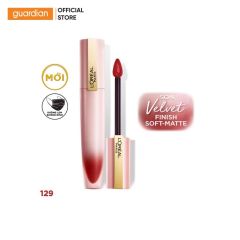 Son Kem Lì L’Oréal Chiffon Signature Lip Gloss 129 Lead Đỏ Đất 7Ml