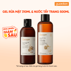 Combo 1 COCOON GEL RUA MAT BI DAO 310ML & 1 COCOON NUOC T.TRANG BI DAO 500ML