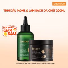 Combo 1 Cocoon Nước Dưỡng Tóc Tinh Dầu Bưởi 140ML & 1 Cafe Daklak Tẩy Sạch Da Chết200ML